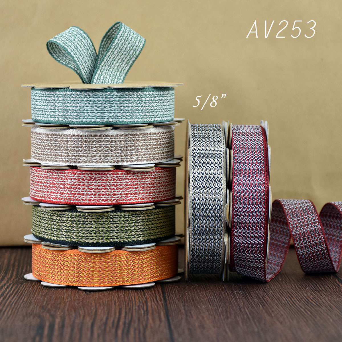 Natural Narrow Woven Ribbon