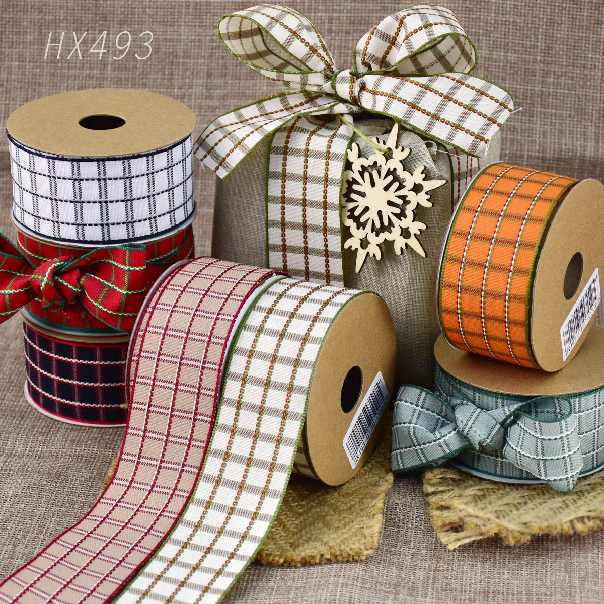 Woven Plaid Wired Ribbon