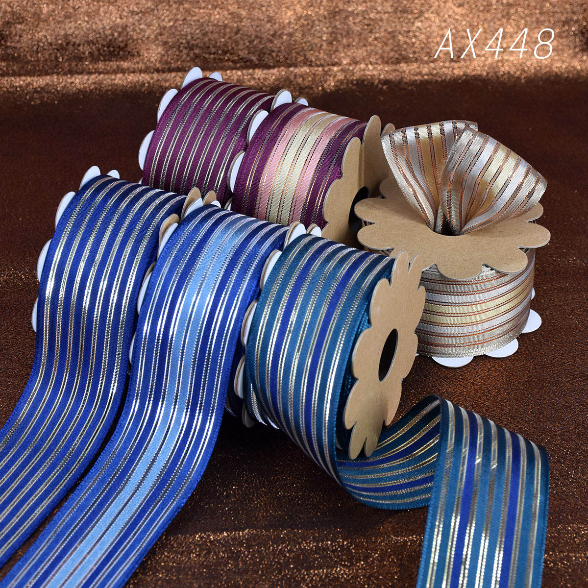 Woven Sheer with Satin Stripe Ribbon