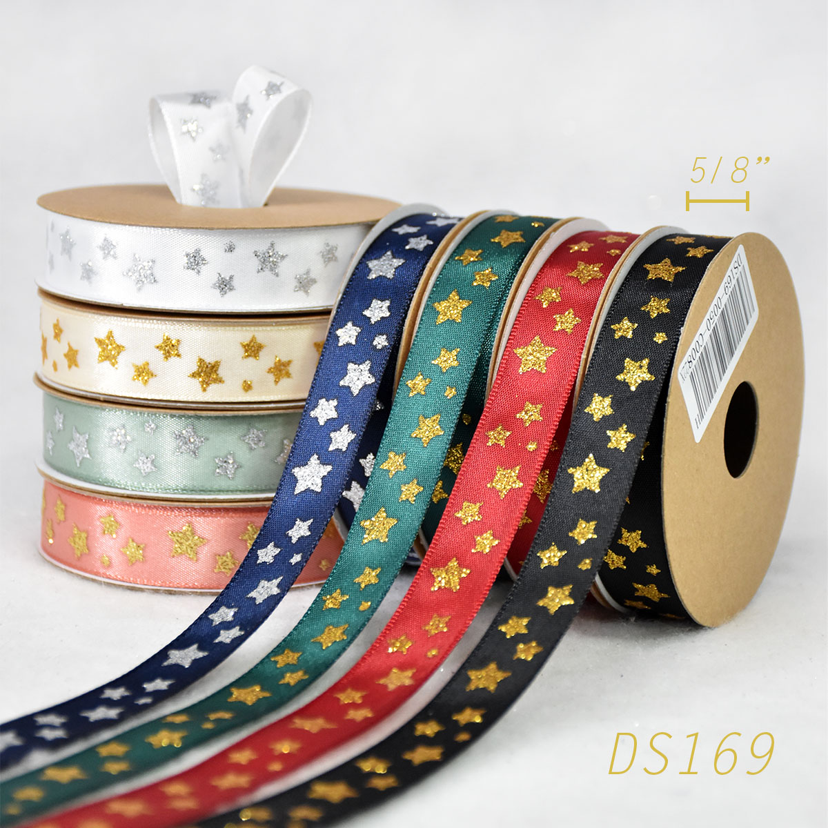 Glittered Star Narrow Ribbon