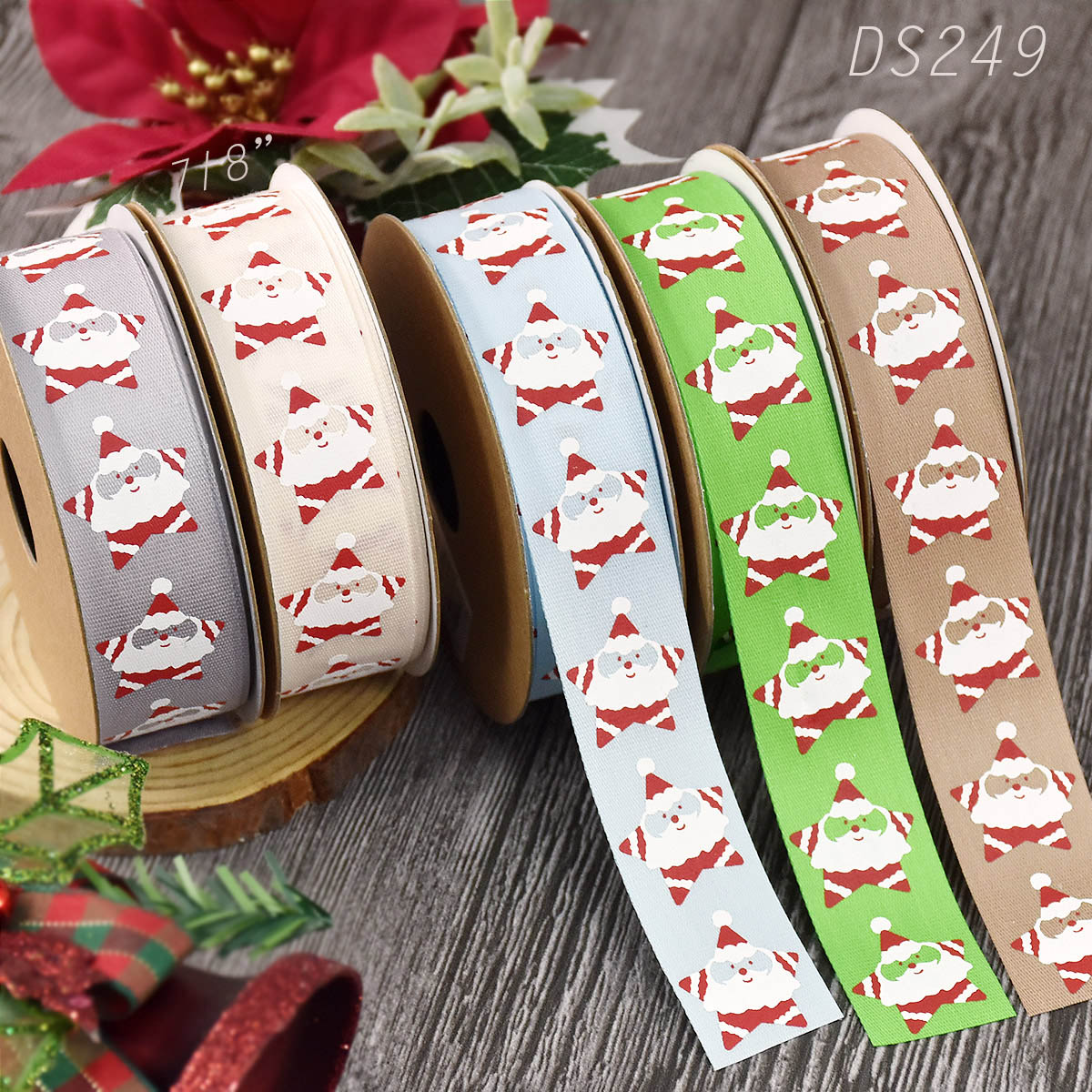 Star Santa Claus Narrow Ribbon