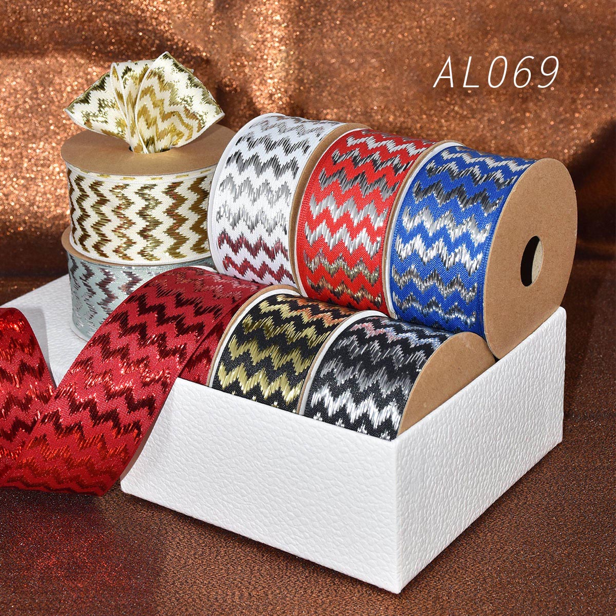 Christmas Metallic Zigzag Ribbon