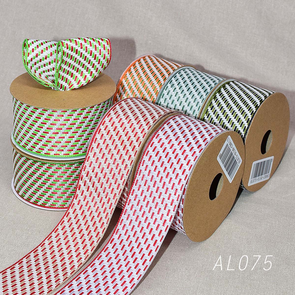 Christmas Dotted Line Woven Ribbon