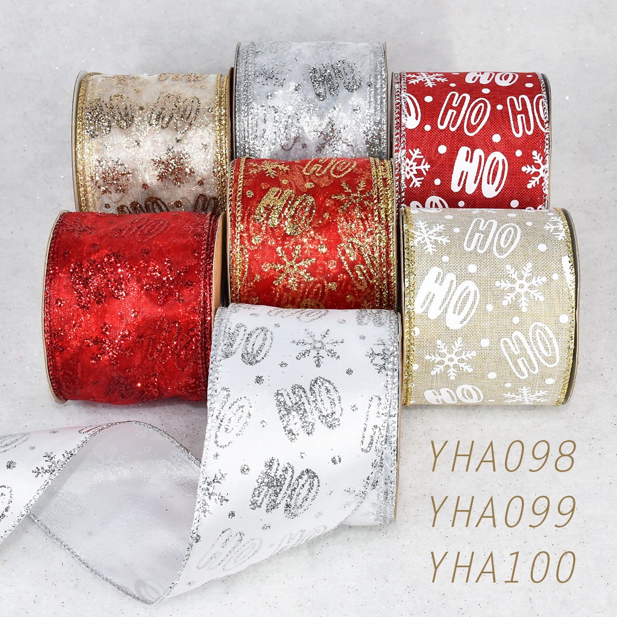 Christmas Hohoho And Snowflakes Ribbon