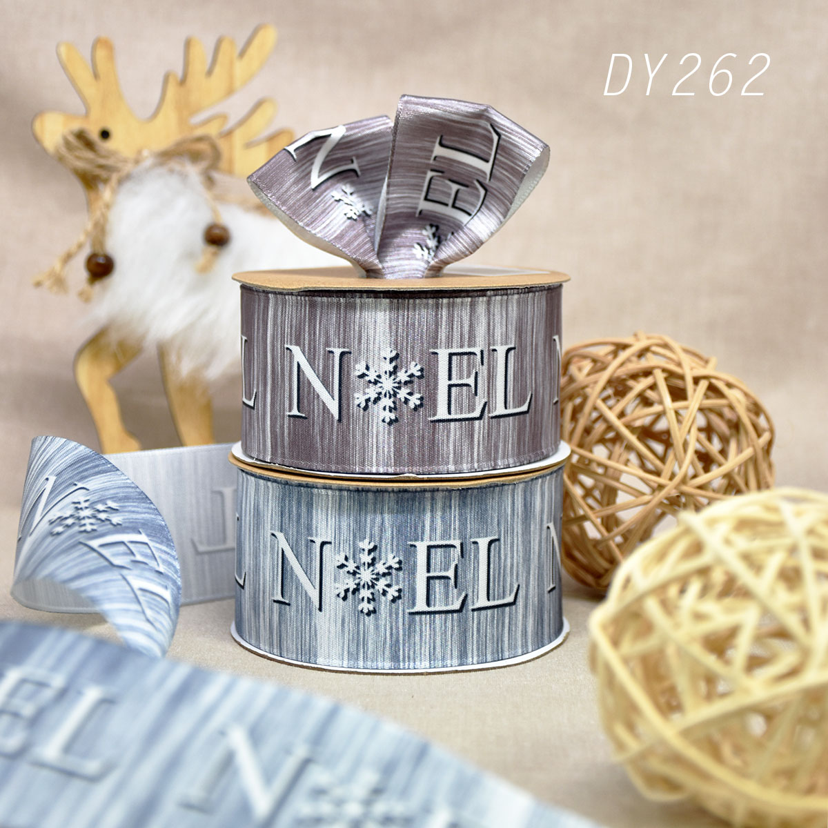 Christmas Noel Natural Ribbon