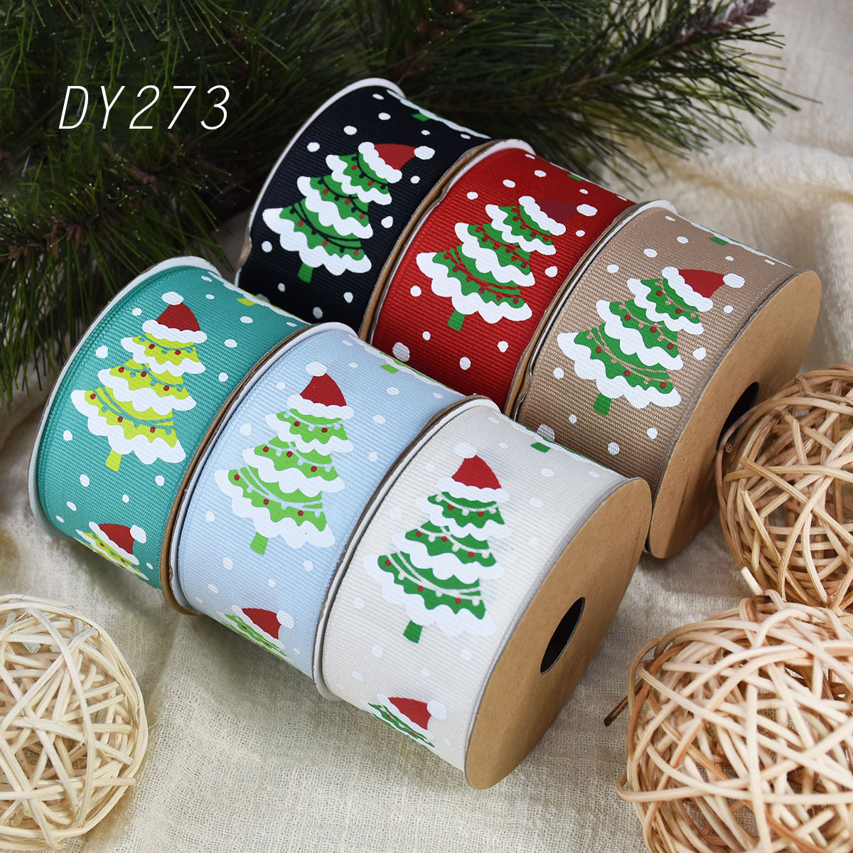 Christmas Tree Wear Hat Ribbon