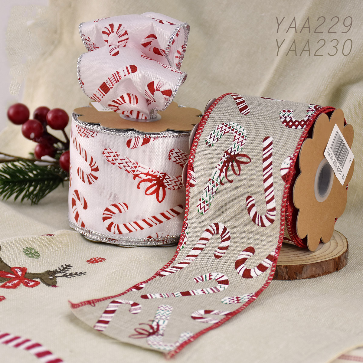 Christmas Candy Cane Gift Ribbon