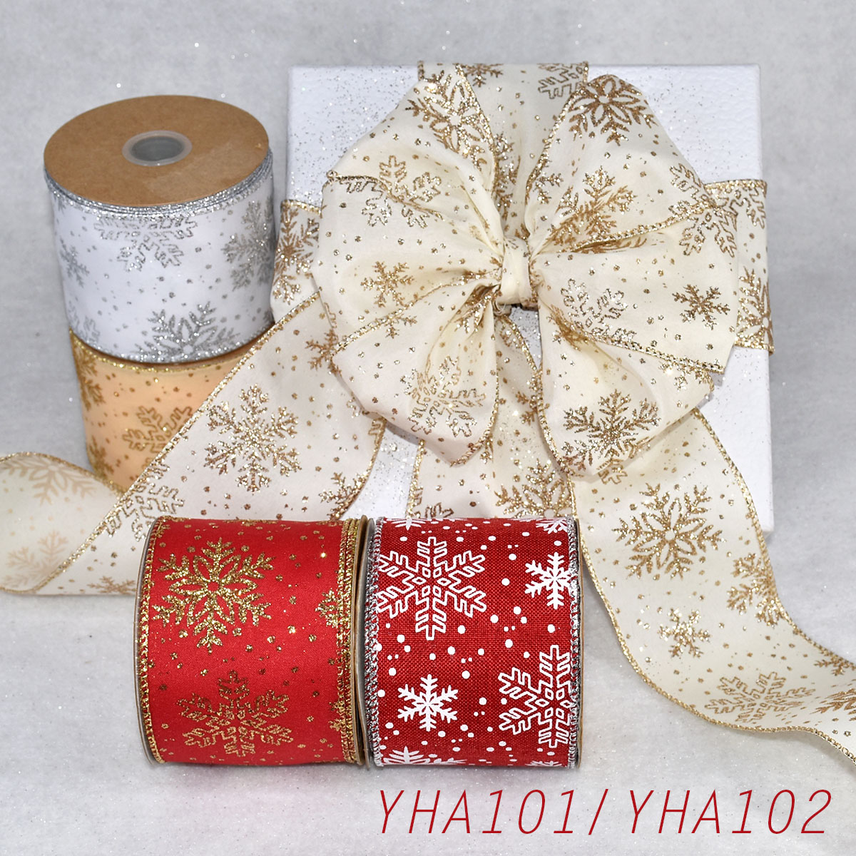 Christmas Glitter Snowflakes Ribbon