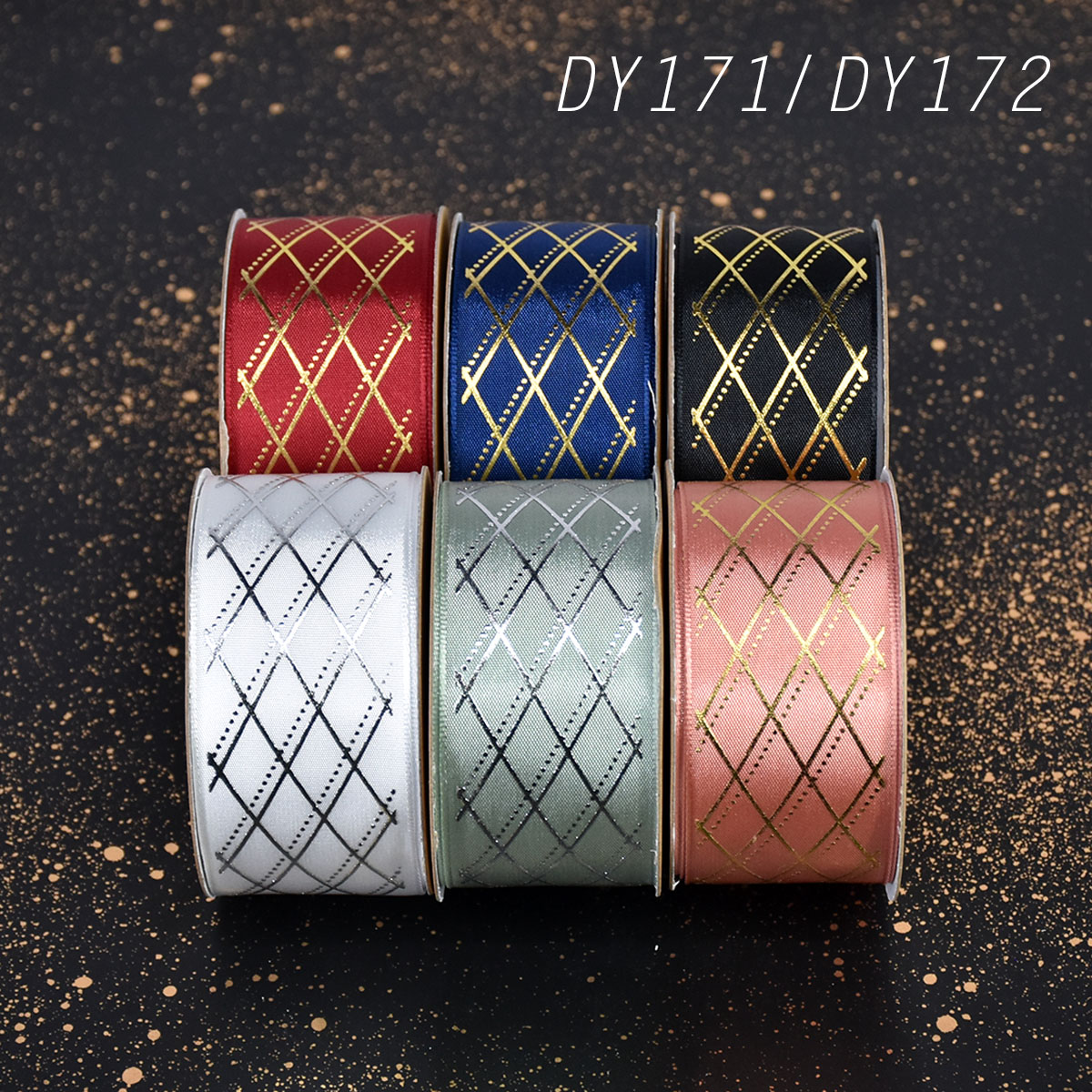 Christmas Foil Diamond Ribbon