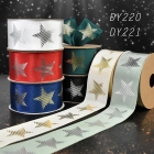 Christmas Foiled Stars Ribbon