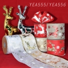 Christmas Reindeer With Foiled Snowflakes Ribbon