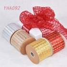 Christmas Glitter Dotted Horizontal Stripes Ribbon