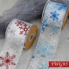 Christmas Sheer with Snowflake Ribbon