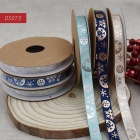 Narrow Foil Snowflake Ribbon