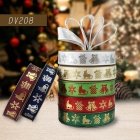 Narrow Foil Christmas Elements Ribbon