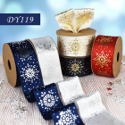 Christmas Foil Snowflake Ribbon