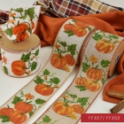 Fall Pumpkin Wired Ribbon