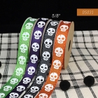 Halloween Skull with Dots Narrow Ribbon