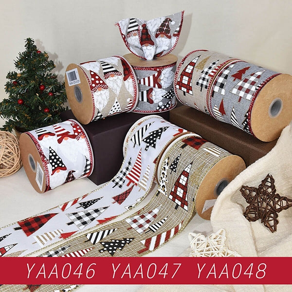 Christmas Plaid Tree and Gnome Ribbon
