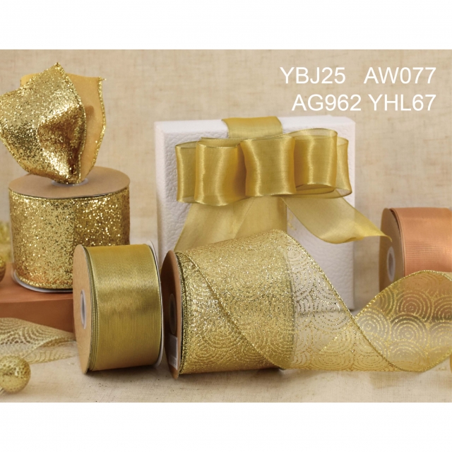Luxurious Gold Christmas Ribbons