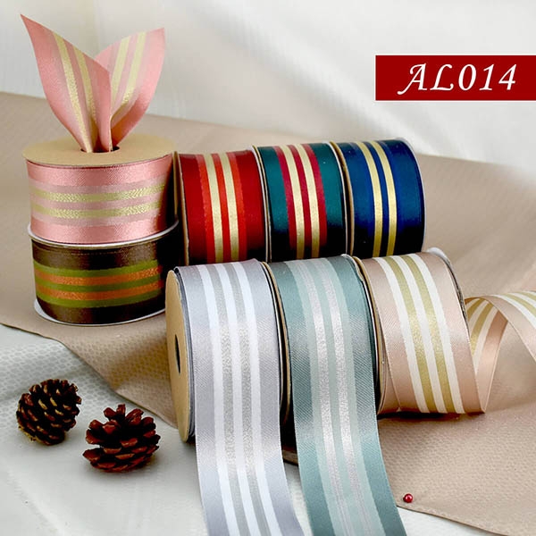 AL014 - Metallc Striped Ribbon