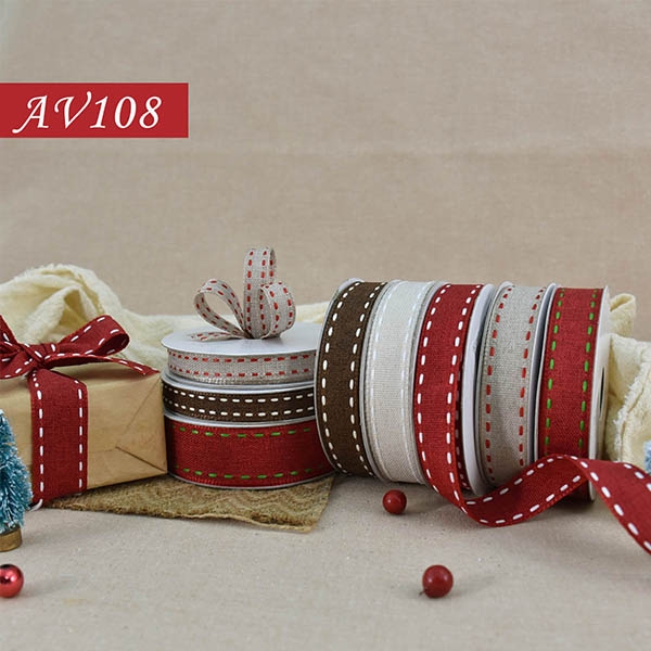 Narrow Woven Burlap Ribbon | AV108-1