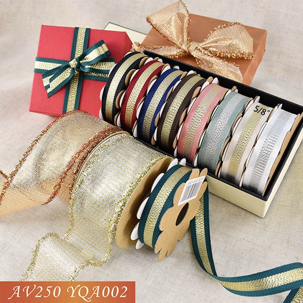 AV250-Woven Metallic Ribbon