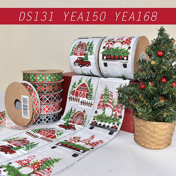 Christmas Truck with Gnome and Farmhouse Ribbon
