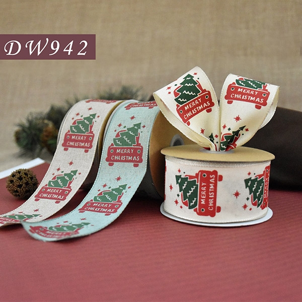 Christmas Truck with Tree Ribbon