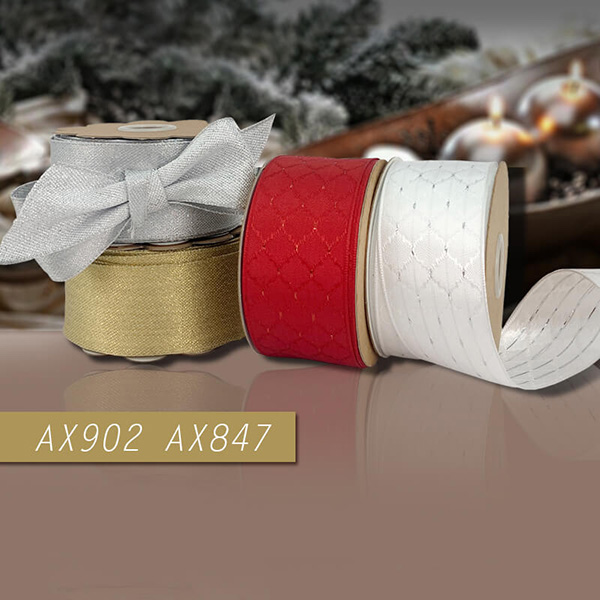 AX902 - Diamond Woven Metallic Ribbon