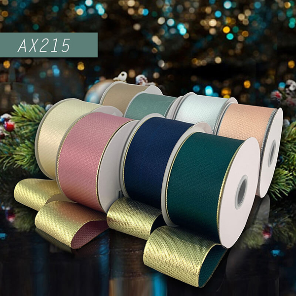 Two Tones Satin and Metallic Ribbon