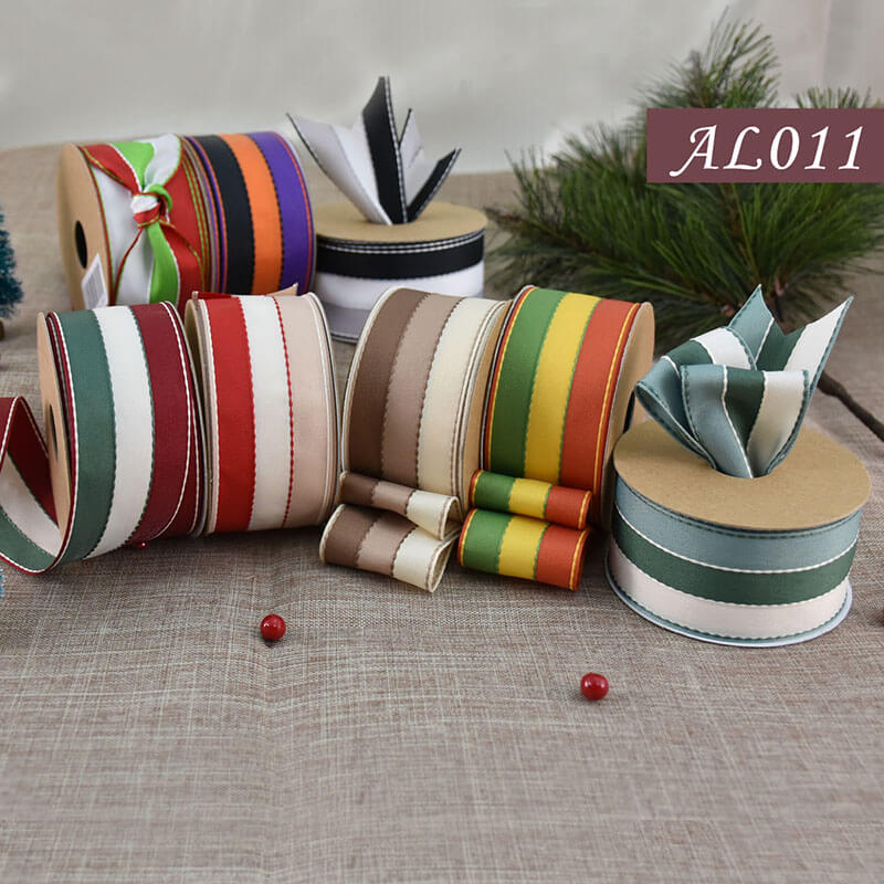AL011-0150 Christmas Striped Ribbon