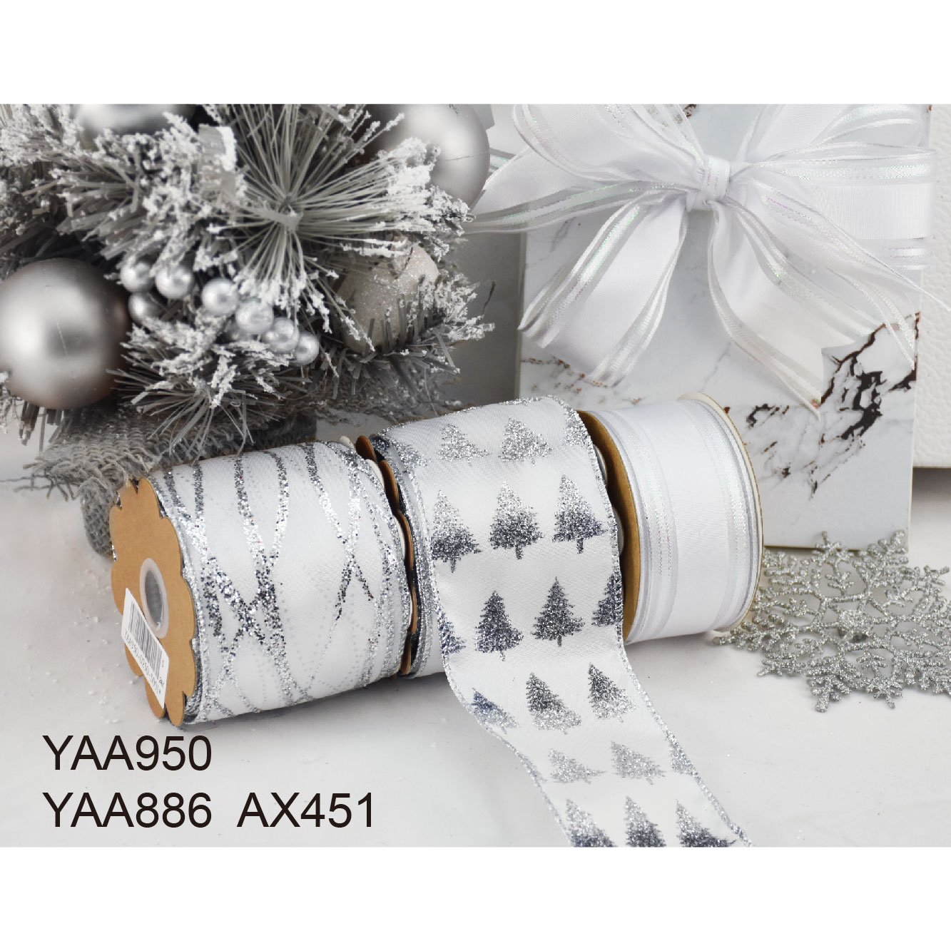 Silver Christmas Ribbons