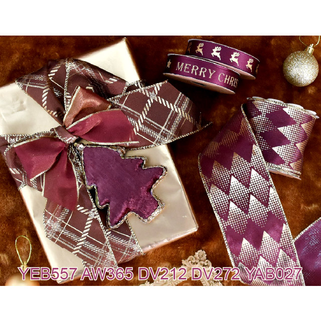 Burgundy Christmas Ribbons