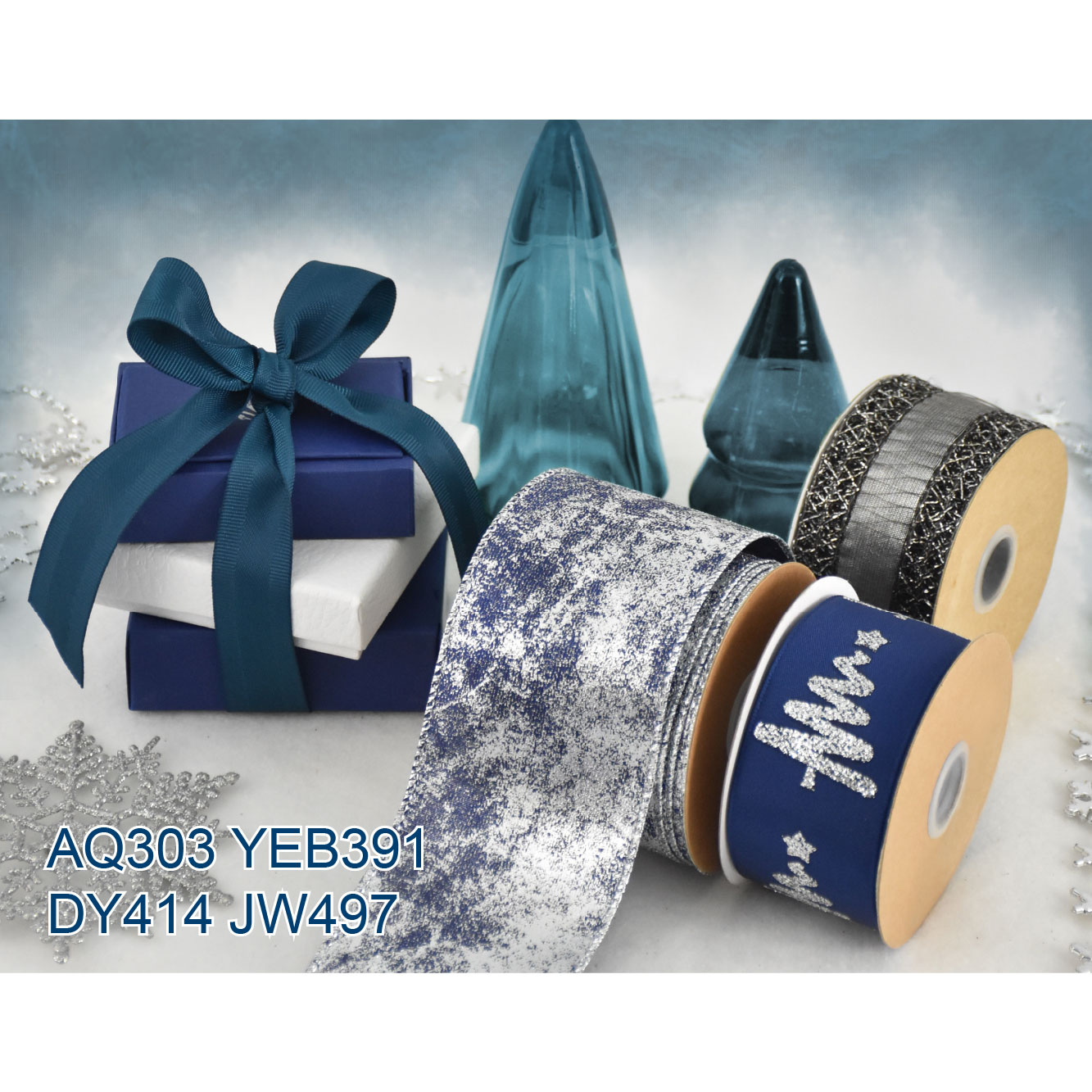 Blue Christmas Ribbons