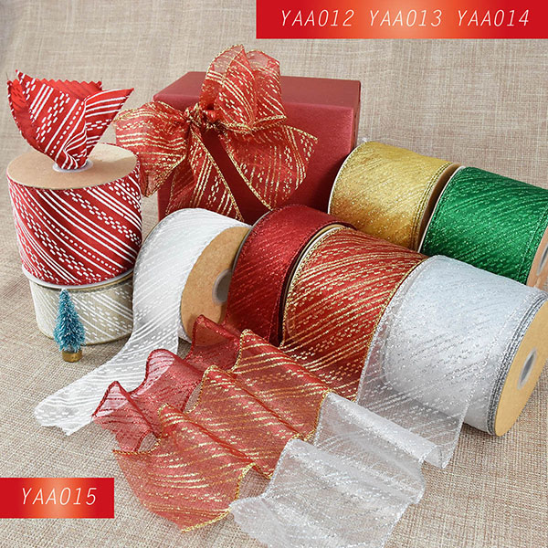 Christmas Dotted Striped Line Ribbon