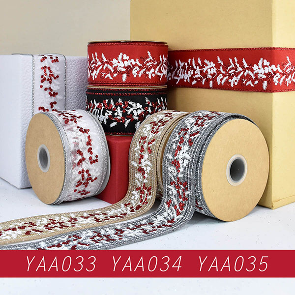 Christmas Red Berries Ribbon
