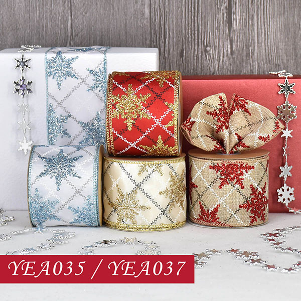Glitter Snowflake on Plaid Ribbon