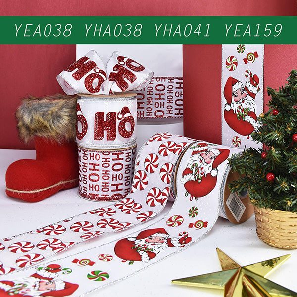 Christmas Candy Cane Elements Ribbon