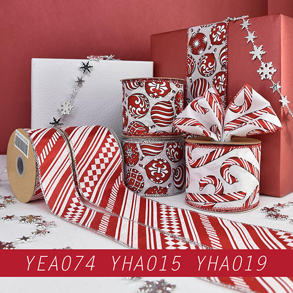 Classic Red White Candy Cane Ribbon