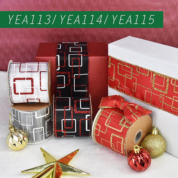 Geometric Glitter Square Ribbon