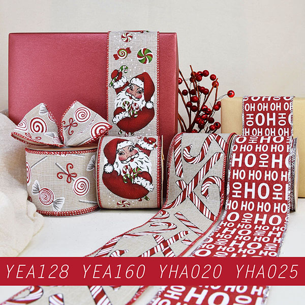 Red White Candy Cane Elements Ribbon