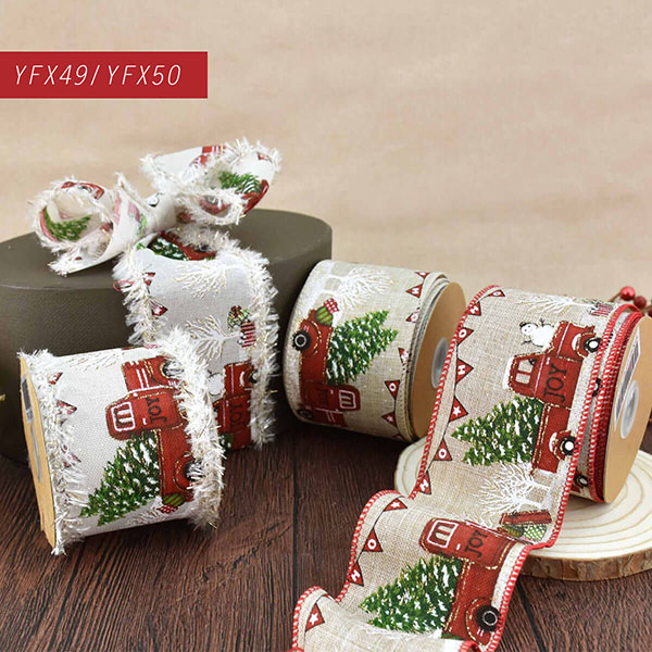 Christmas Truck Wired Ribbon