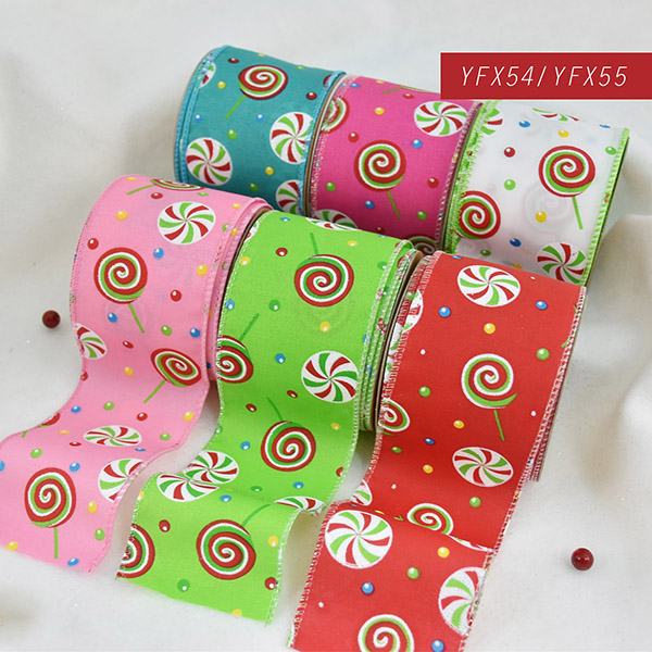 Christmas Candy Canes Ribbon