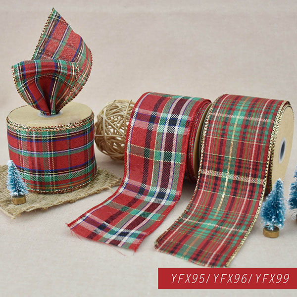 Christmas Plaid Wired Ribbon