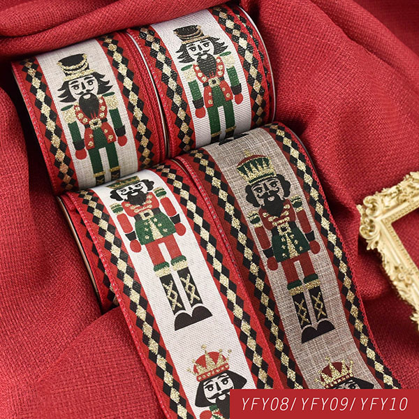 Christmas Nutcracker Wired Ribbon