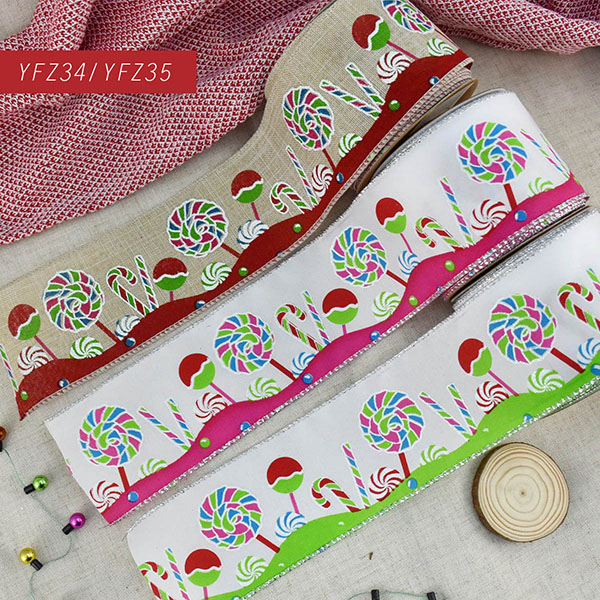 Christmas Candy Canes Ribbon