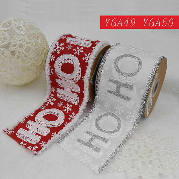 Christmas Ho Ho Ho with Snowflake Ribbon
