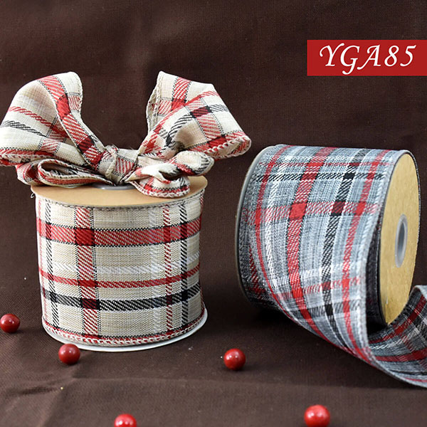 Christmas Plaid Wired Ribbon