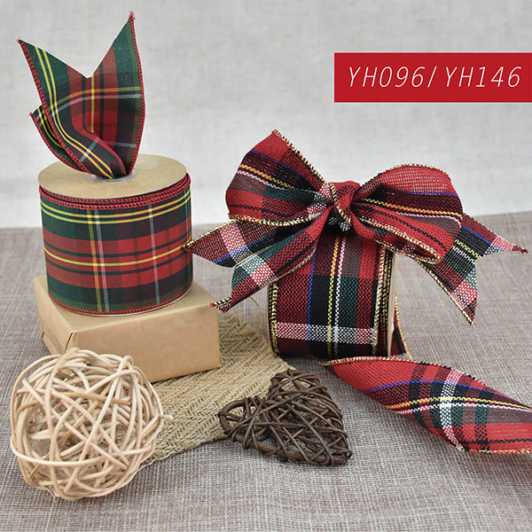 Christmas Plaid Wired Ribbon